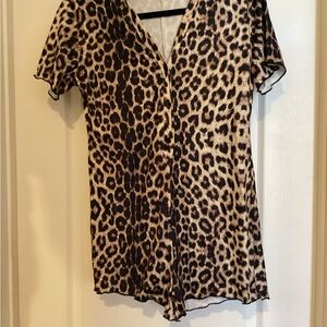Leopard Print V-Neck Sexy Romper Lounge Sleepwear